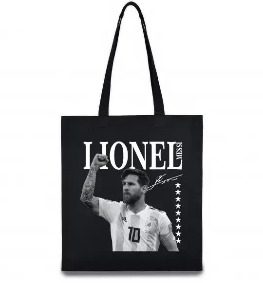 Эко-сумка Lionel Messi підпис Черный фото