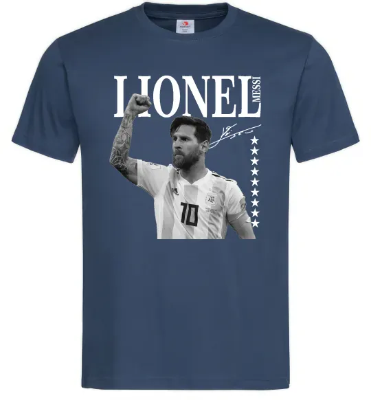 Чоловіча футболка Lionel Messi підпис Темно-синій фото