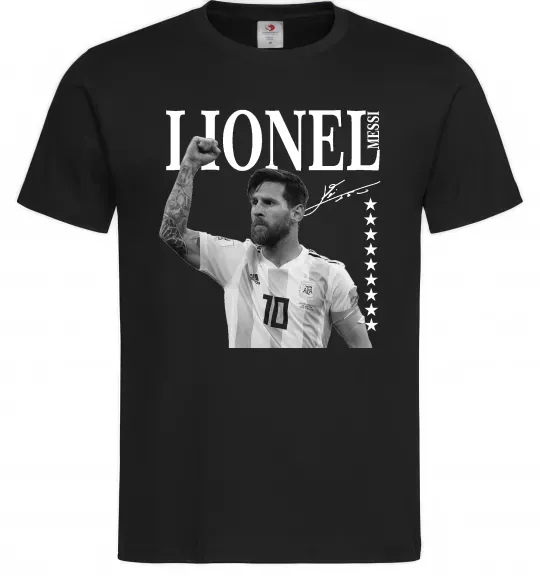 Чоловіча футболка Lionel Messi підпис Чорний фото
