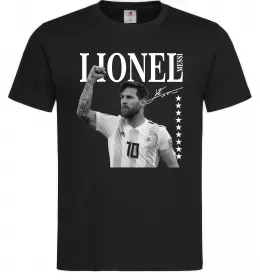 Мужская футболка Lionel Messi підпис Черный фото