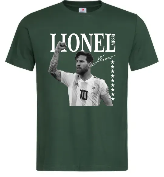 Чоловіча футболка Lionel Messi підпис Темно-зелений фото