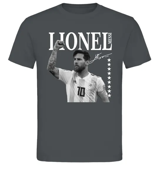 Чоловіча футболка Lionel Messi підпис Графіт фото