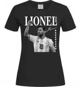 Жіноча футболка Lionel Messi підпис Чорний фото