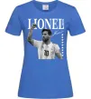 Женская футболка Lionel Messi підпис Ярко-синий фото