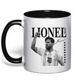 Чашка з кольоровою ручкою Lionel Messi підпис