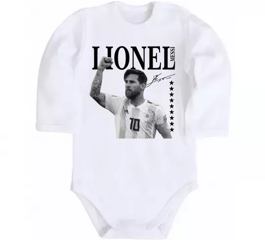 Детский боди Lionel Messi підпис Белый фото