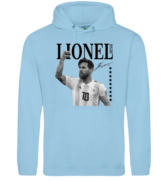 Женская толстовка (худи) Lionel Messi підпис Голубой фото