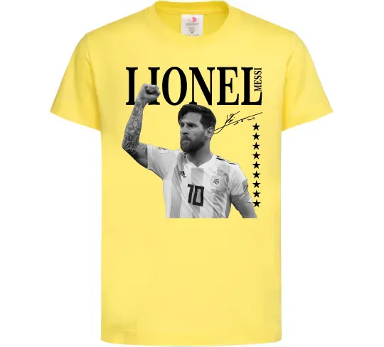 Детская футболка Lionel Messi підпис Лимонный фото
