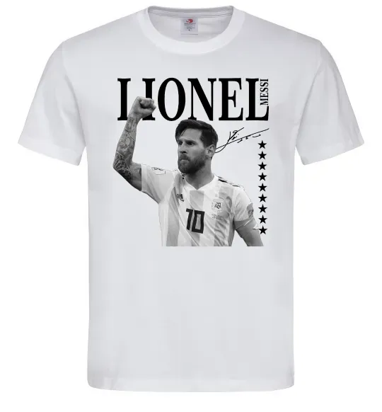 Чоловіча футболка Lionel Messi підпис Білий фото