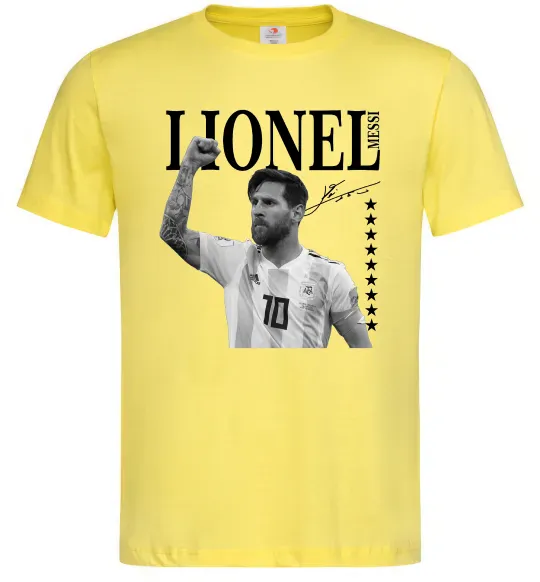 Чоловіча футболка Lionel Messi підпис Лимонний фото