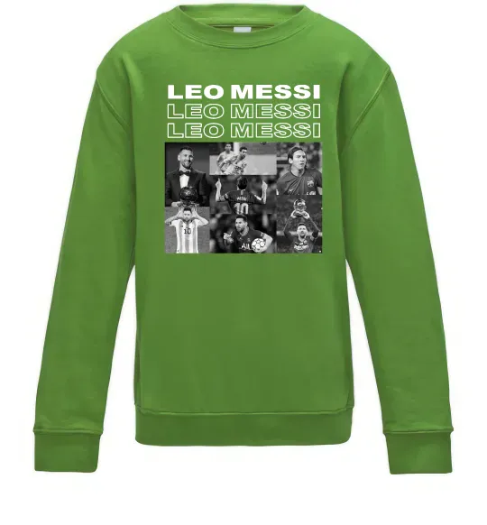 Детский Свитшот Messi колаж Лаймовый фото