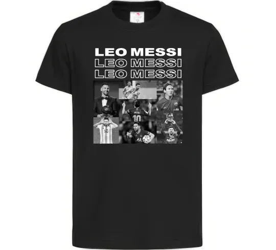 Детская футболка Messi колаж Черный фото