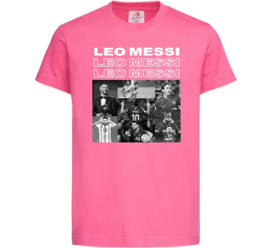 Детская футболка Messi колаж Ярко-розовый фото