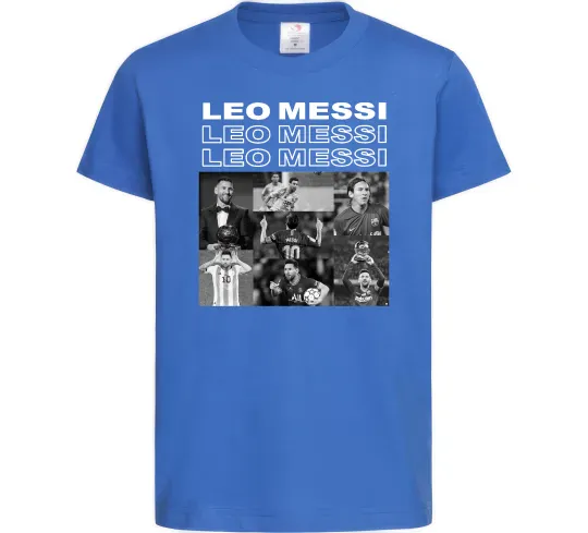 Детская футболка Messi колаж Ярко-синий фото