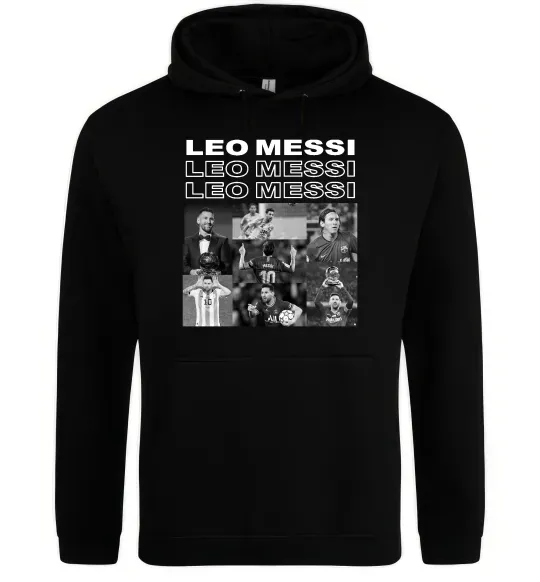 Чоловіча толстовка (худі) Messi колаж Чорний фото