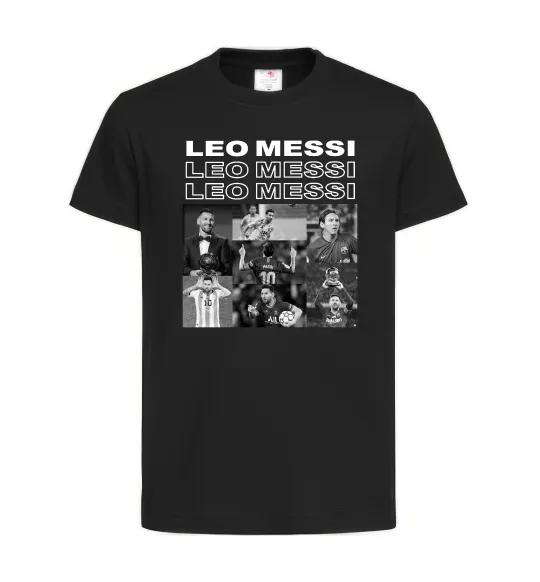 Детская футболка Messi колаж Черный фото