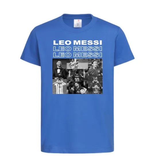 Детская футболка Messi колаж Ярко-синий фото