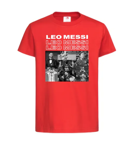 Детская футболка Messi колаж Красный фото