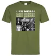 Мужская футболка Messi колаж Оливковый фото