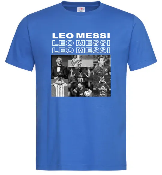 Мужская футболка Messi колаж Ярко-синий фото