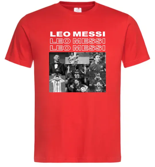 Мужская футболка Messi колаж Красный фото
