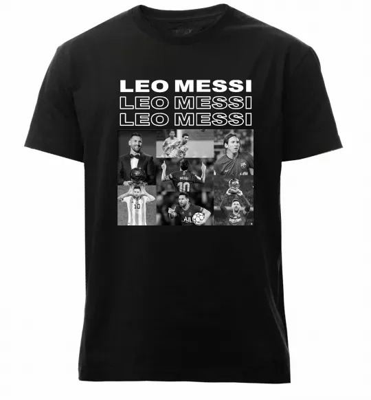 Чоловіча преміум футболка Messi колаж Чорний фото