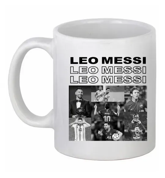 Чашка керамічна Messi колаж Білий фото