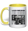 Чашка с цветной ручкой Messi колаж Солнечно желтый Чашка с цветной ручкой Messi колаж Солнечно желтый фото