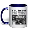 Чашка с цветной ручкой Messi колаж Глубокий темно-синий Чашка с цветной ручкой Messi колаж Глубокий темно-синий фото