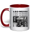 Чашка с цветной ручкой Messi колаж Красный Чашка с цветной ручкой Messi колаж Красный фото