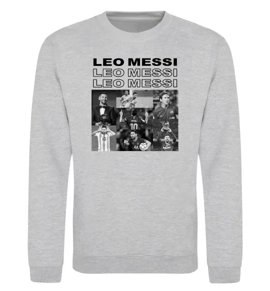 Світшот Messi колаж Сірий меланж фото