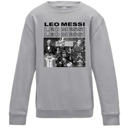 Детский Свитшот Messi колаж Серый меланж фото