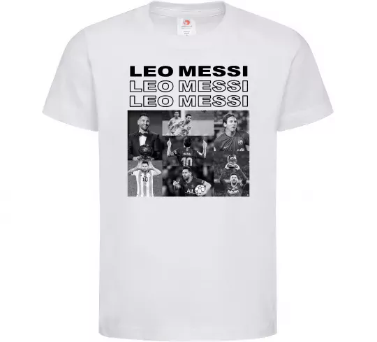 Детская футболка Messi колаж Белый фото