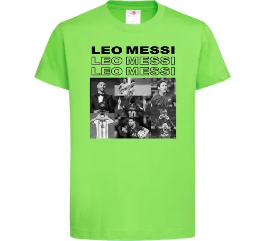Детская футболка Messi колаж Лаймовый фото