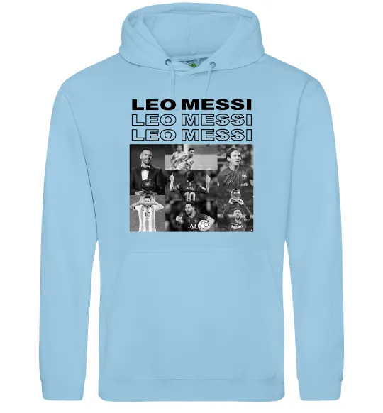 Жіноча толстовка (худі) Messi колаж Блакитний фото