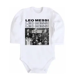 Детский боди Messi колаж Белый фото