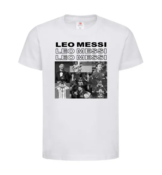 Детская футболка Messi колаж Белый фото