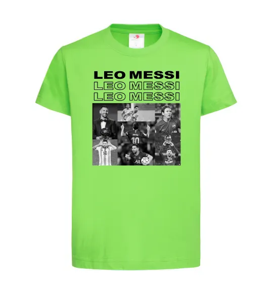Детская футболка Messi колаж Лаймовый фото