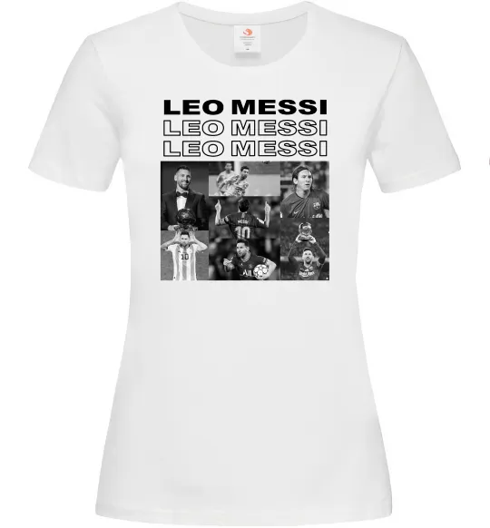 Женская футболка Messi колаж Белый фото