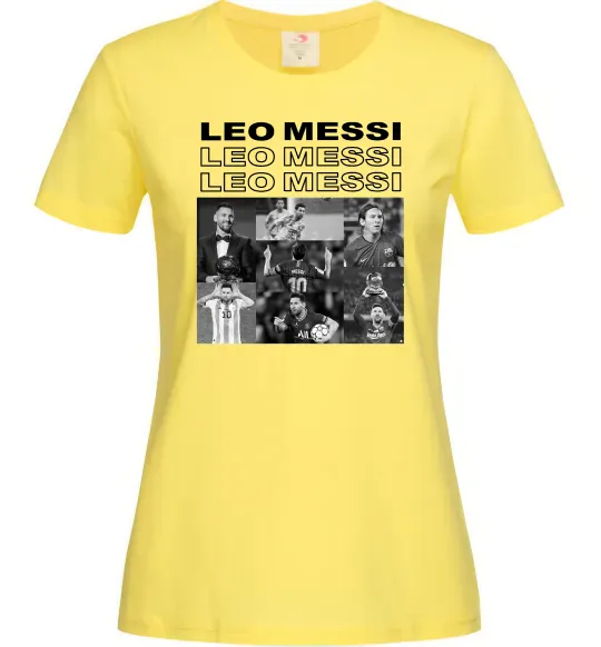 Женская футболка Messi колаж Лимонный фото