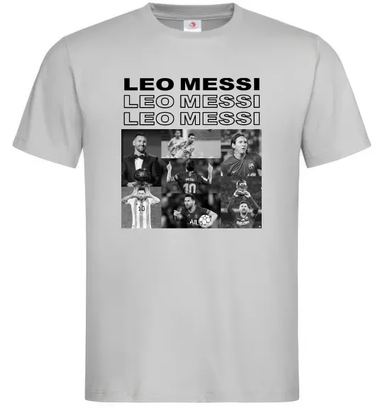Мужская футболка Messi колаж Серый фото