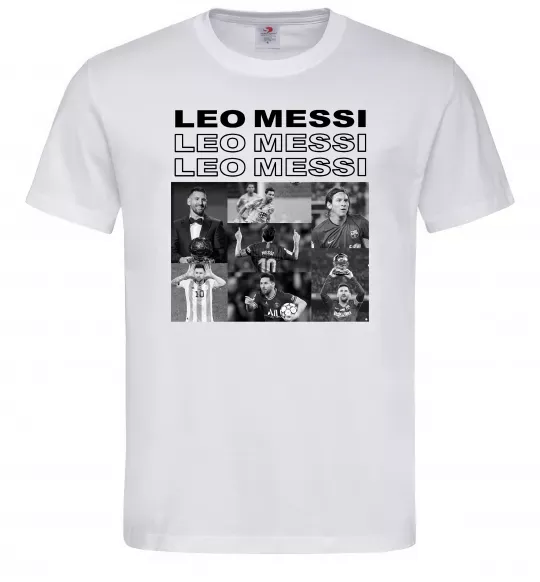 Мужская футболка Messi колаж Белый фото