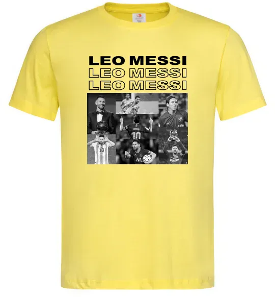 Мужская футболка Messi колаж Лимонный фото
