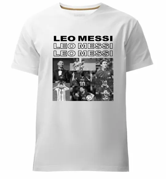 Чоловіча преміум футболка Messi колаж Білий фото
