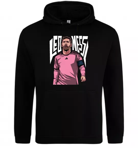 Чоловіча толстовка (худі) Leo Messi art Чорний фото