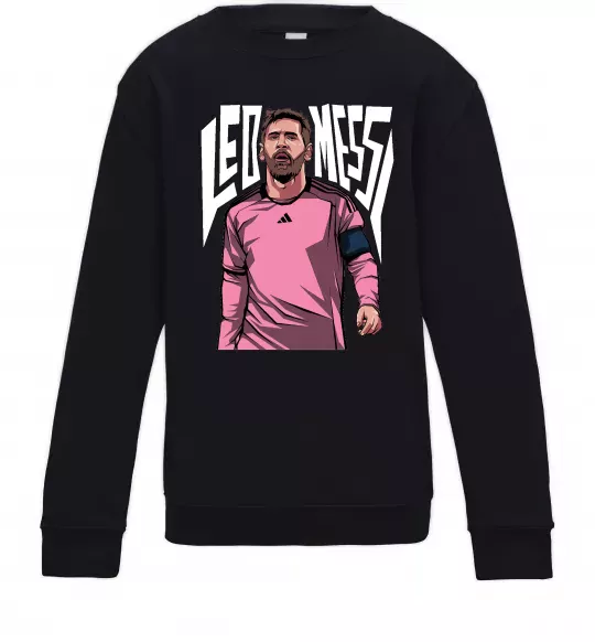 Детский Свитшот Leo Messi art Черный фото