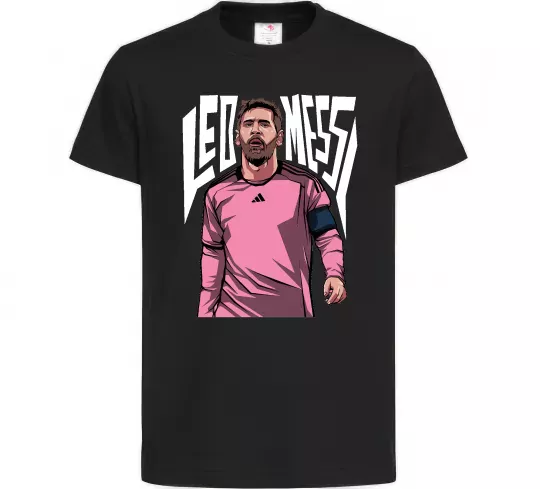 Дитяча футболка Leo Messi art Чорний фото