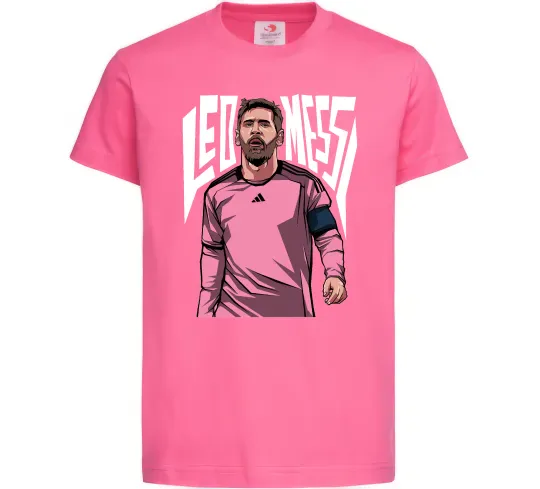 Дитяча футболка Leo Messi art Яскраво-рожевий фото