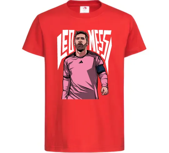 Дитяча футболка Leo Messi art Червоний фото