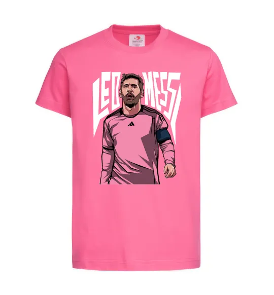 Дитяча футболка Leo Messi art Яскраво-рожевий фото
